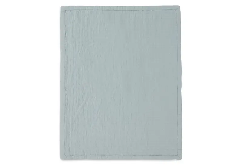 Couverture Berceau Gaze De Coton 75x100cm Jacquard Sea Green - JOLLEIN