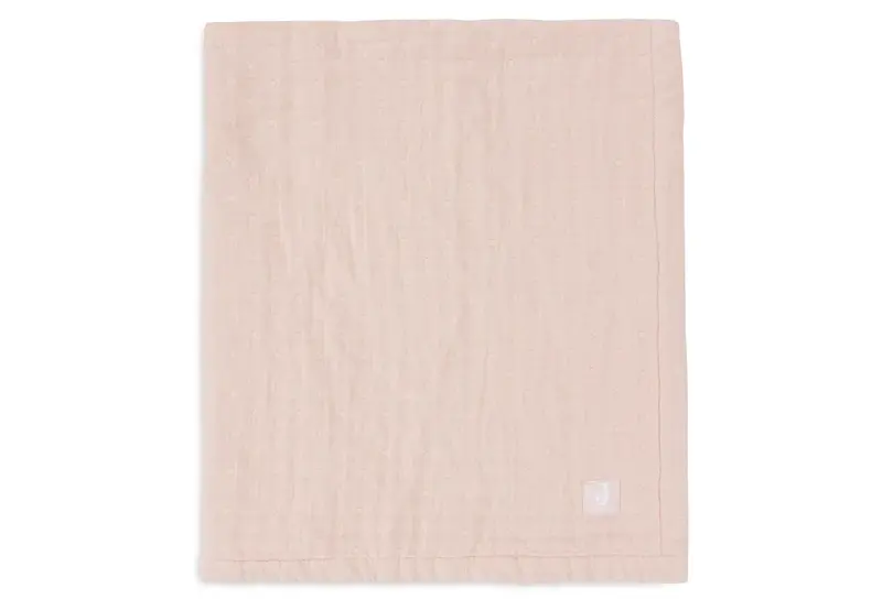 Couverture Berceau Gaze De Coton 75x100cm Jacquard - Wild Rose - GOTS