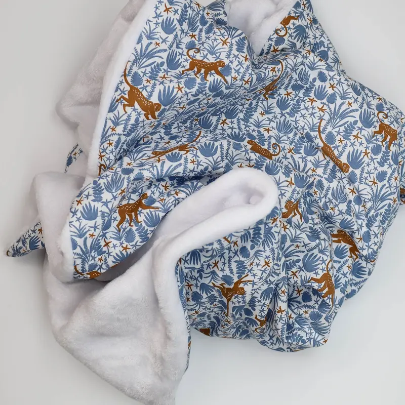 Couverture bleu petit singe