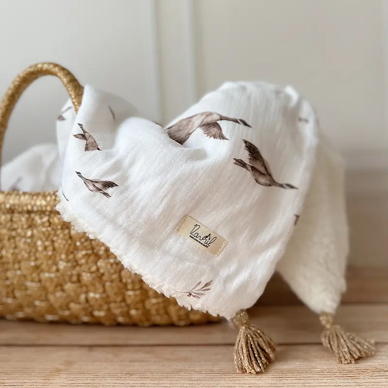 Couverture Demie Saison Sherpa - Motif Oies Sauvages