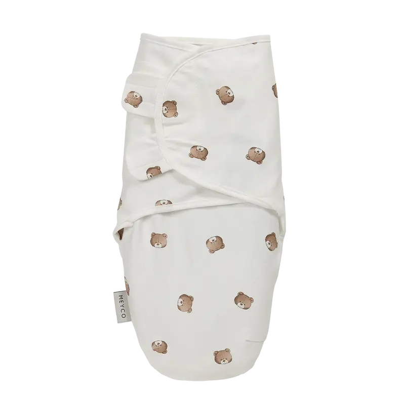 Couverture d’emmaillotage bébé – coton 0-3 mois ourson