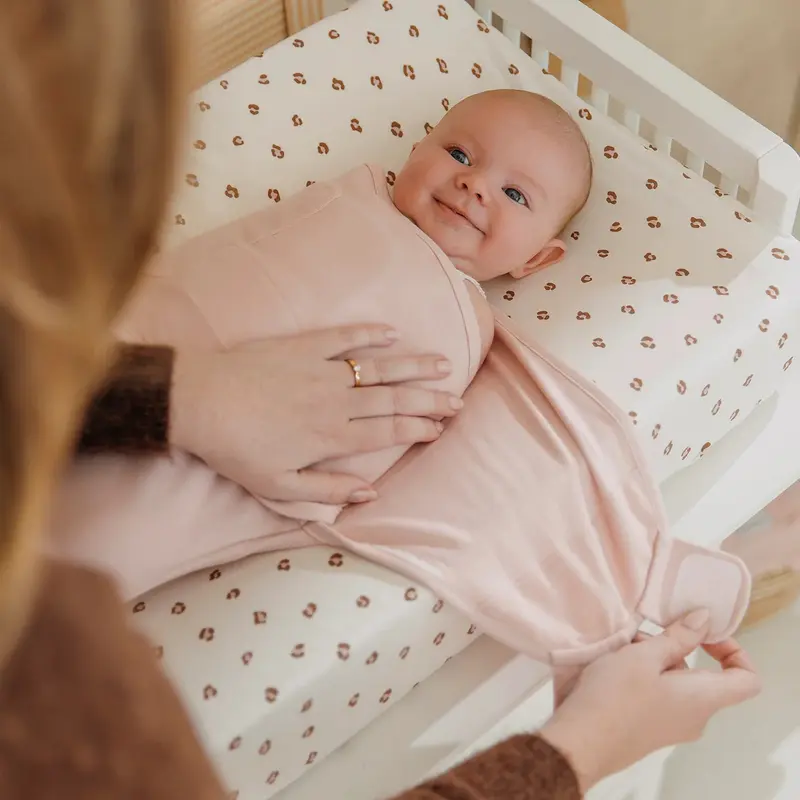 Couverture d’emmaillotage bébé – coton 0-3 mois Rose uni