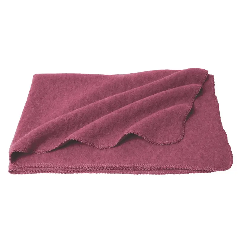Couverture en polaire de laine mérinos bio Reiff - Mauve