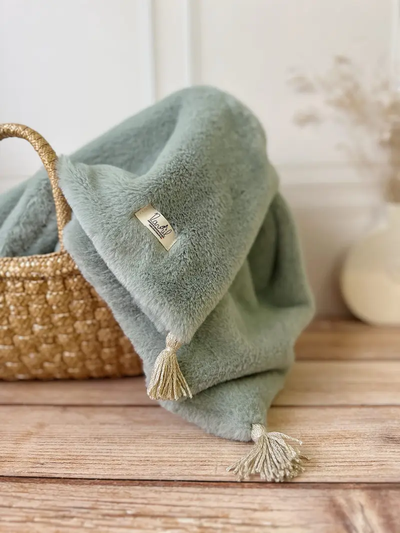 Couverture Extra Chaude et Douce - Vert Amande