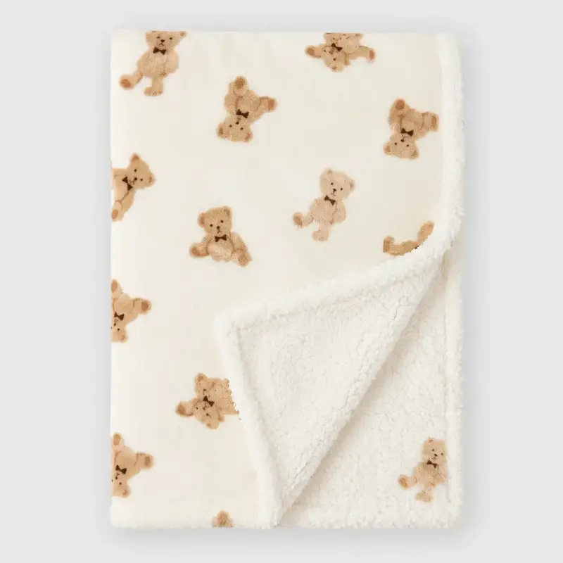 Couverture Polaire Ours Beige - Hiver