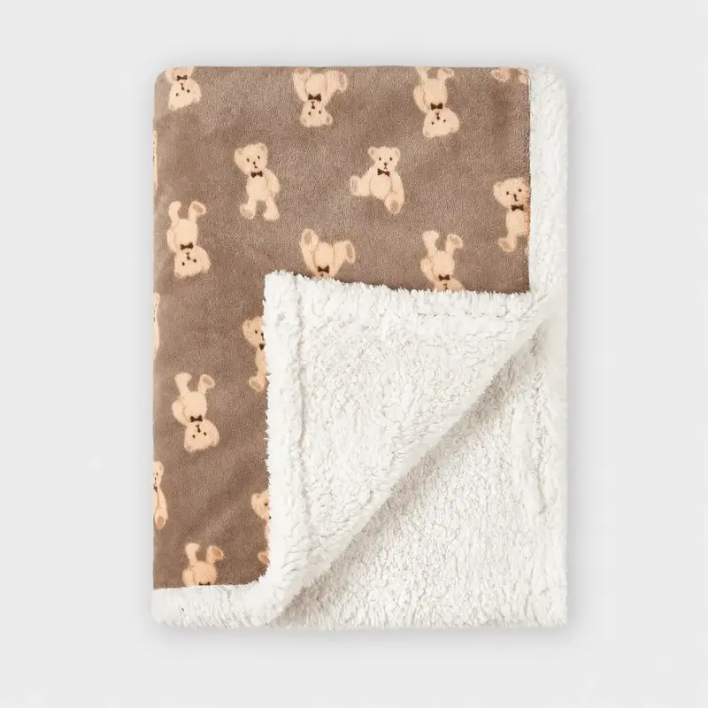 Couverture Polaire Ours Café - Hiver