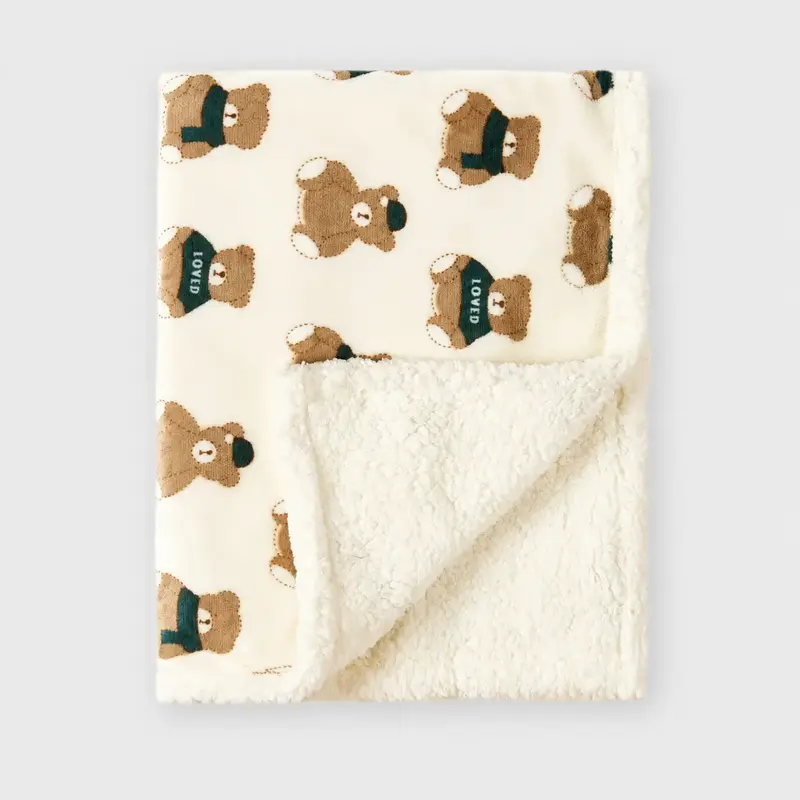 Couverture Polaire Ours Vert - Hiver