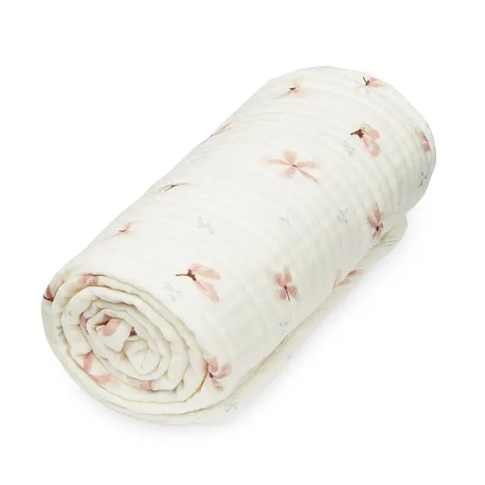 Couverture Pour Bébé En Mousseline - Gots Windflower Crème