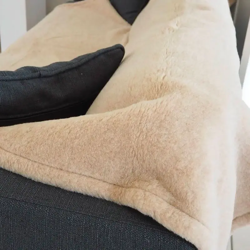 Couverture pure laine vierge & poil de chameau Saling 150x185 cm