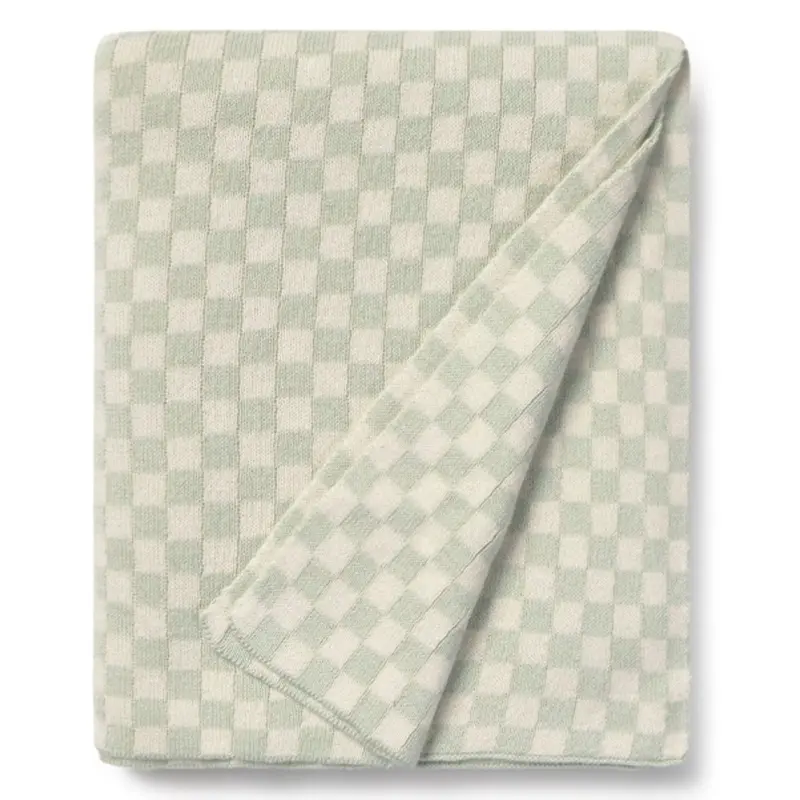 Couverture Tricoté - Carrelage Bleu Sauge