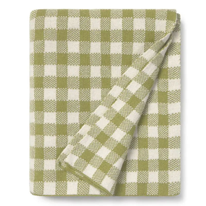 Couverture Tricotée Vichy Matcha