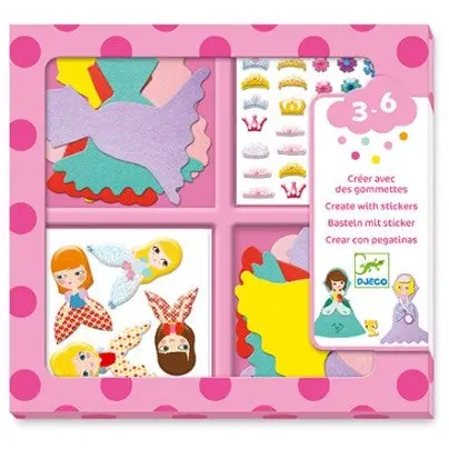 Créer avec des gommettes j'aime les princesses - Djeco