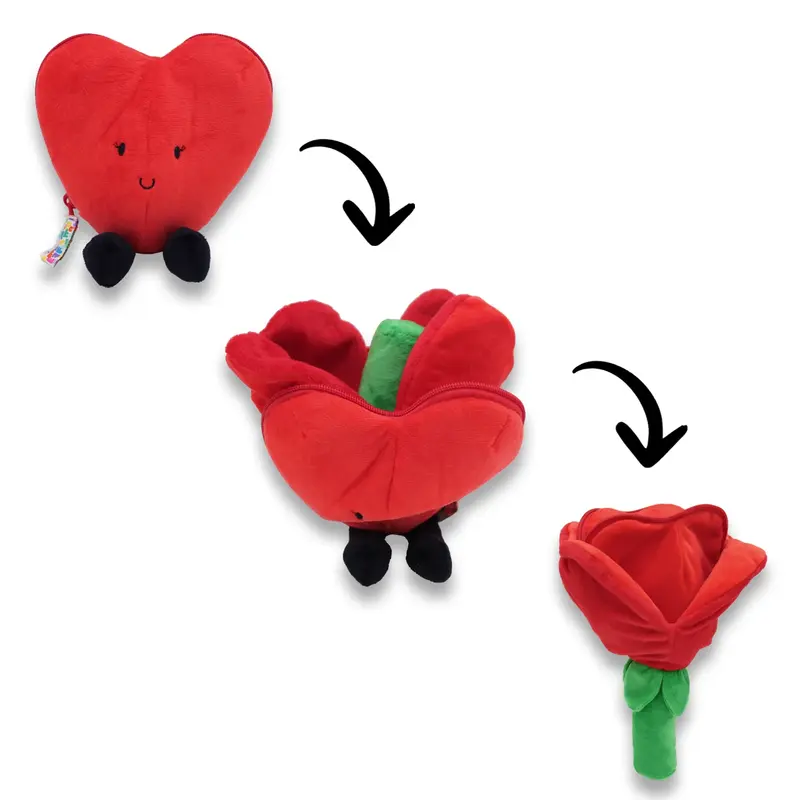 Deglingos - Peluche Coeur/Fleur rouge - Flipetz - naissance+