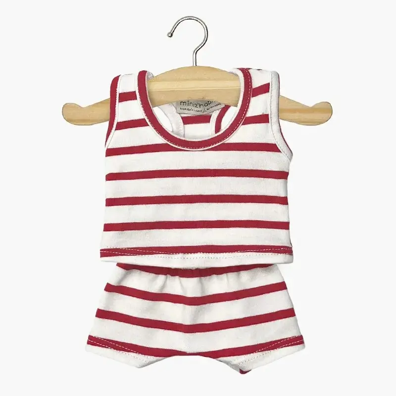 Dessous garçon Marcel pour Poupées Gordis - Rayures rouge et blanc - Minikane