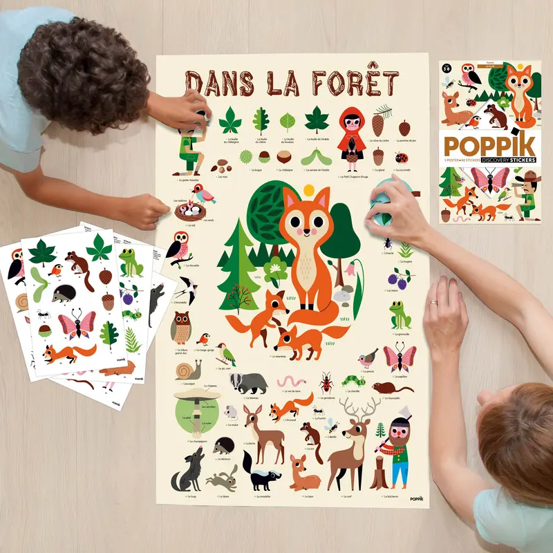 Discovery Forest – Poster éducatif avec stickers pour enfants