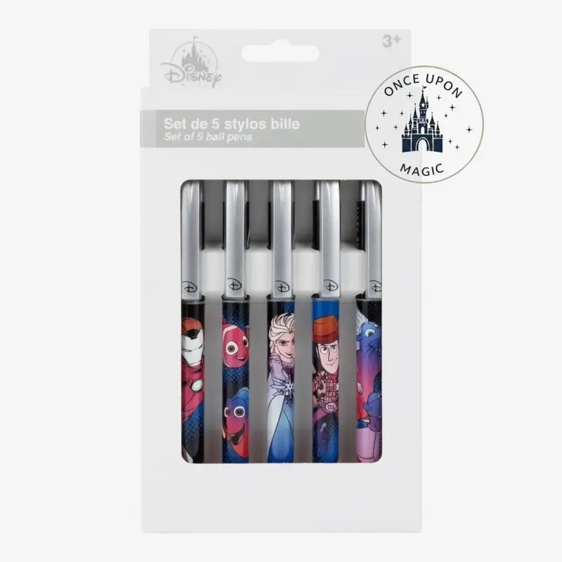 Disney Adventure World – Set de 5 Stylos Bille Disney & Pixar | Disneyland Paris