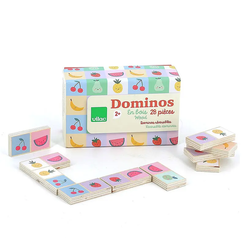 Dominos bois 2 ans – jeu éducatif fruits