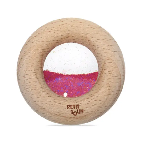 Donut jouet d’éveil sensoriel rose – jouet en bois bébé