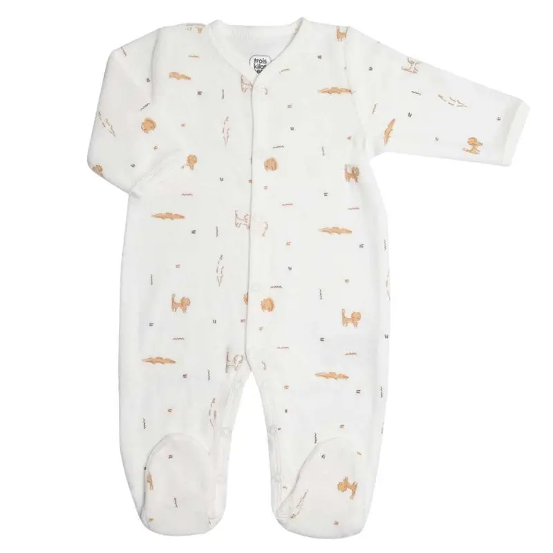 Dors-bien bébé velours TAM TAM – pyjama naissance ouverture devant
