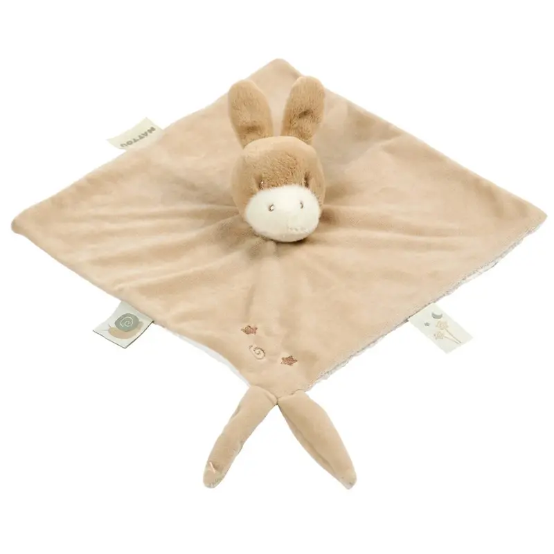 Doudou Âne LouLou – 28 x 28 cm – Caramel clair – Nattou