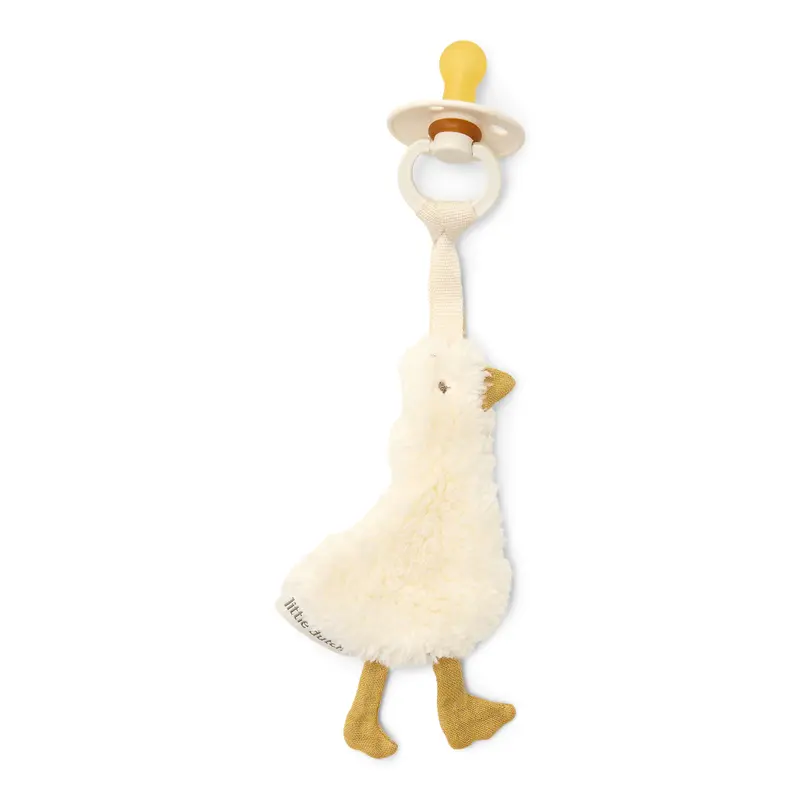 Doudou attache-tétine en gaze de coton - Oie - LITTLE DUTCH