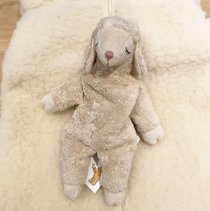 Doudou bouillotte en coton bio & laine Senger Naturwelt - Agneau sable