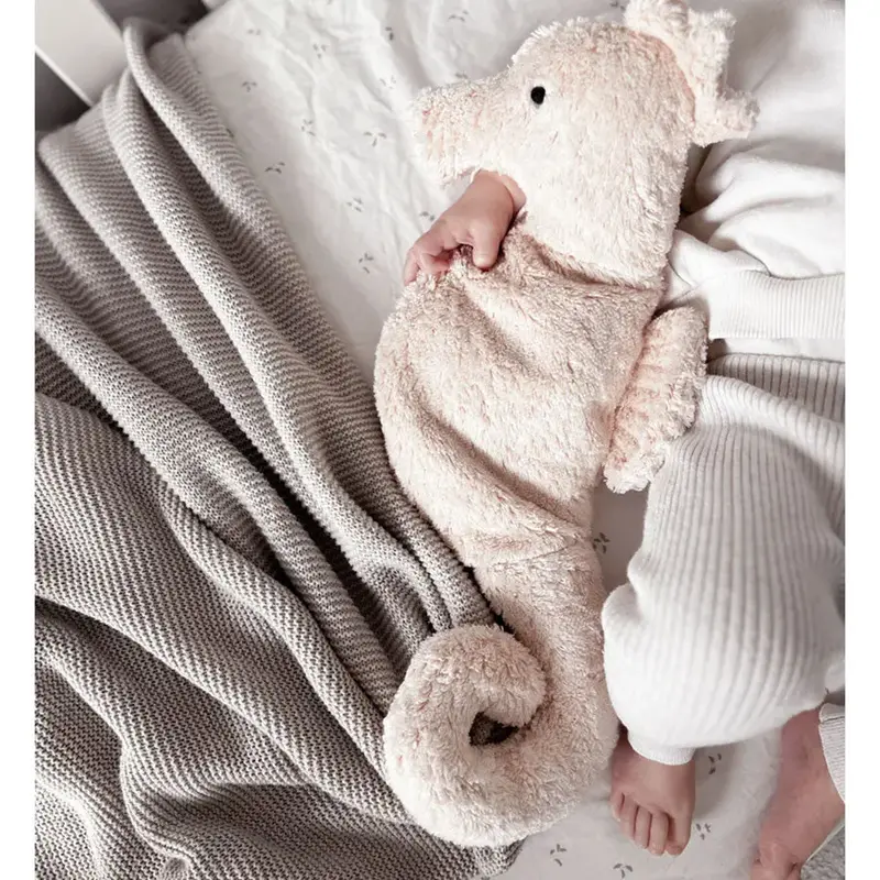 Doudou bouillotte en coton bio & laine Senger Naturwelt - Hippocampe
