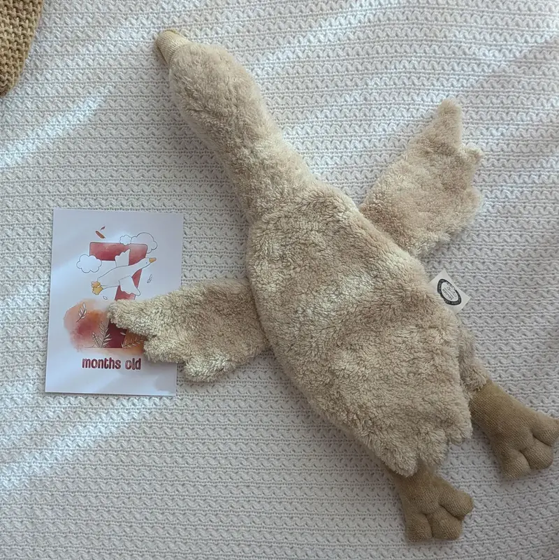 Doudou bouillotte en coton bio & laine Senger Naturwelt - Oie Sable
