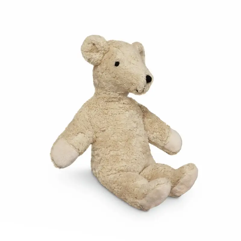 Doudou bouillotte en coton bio & laine Senger Naturwelt - Petit ours lin