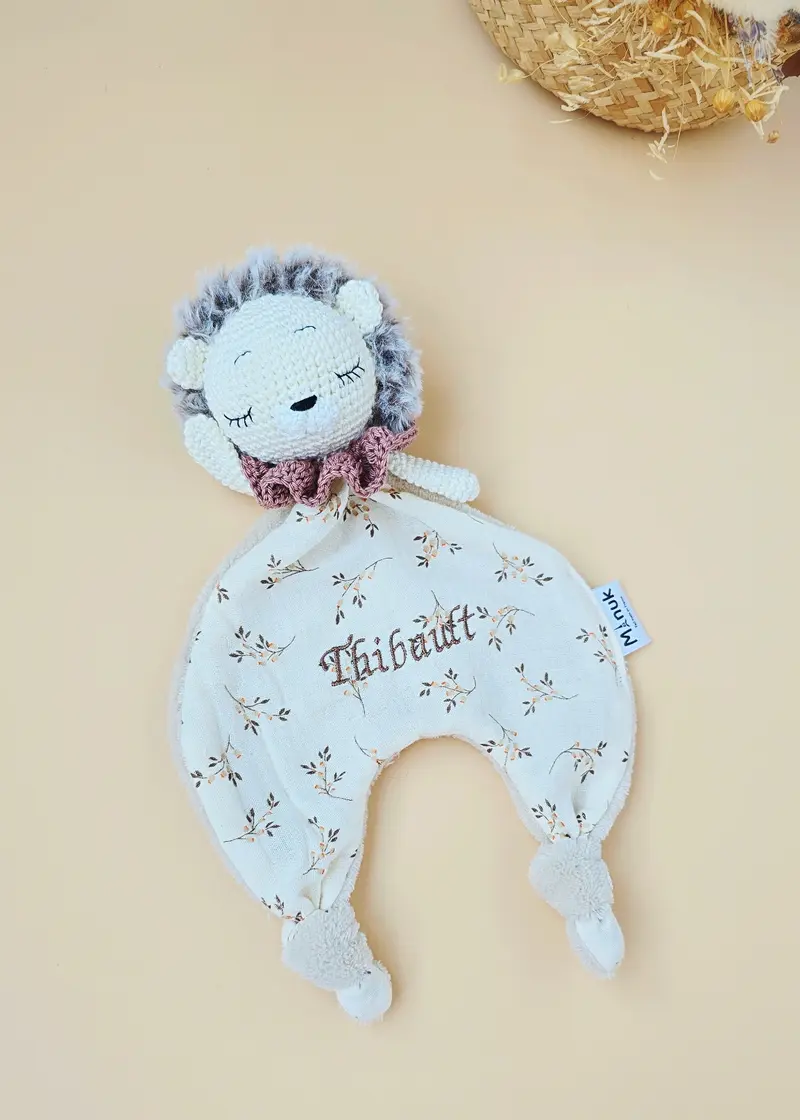 Doudou câlin lion personnalisé