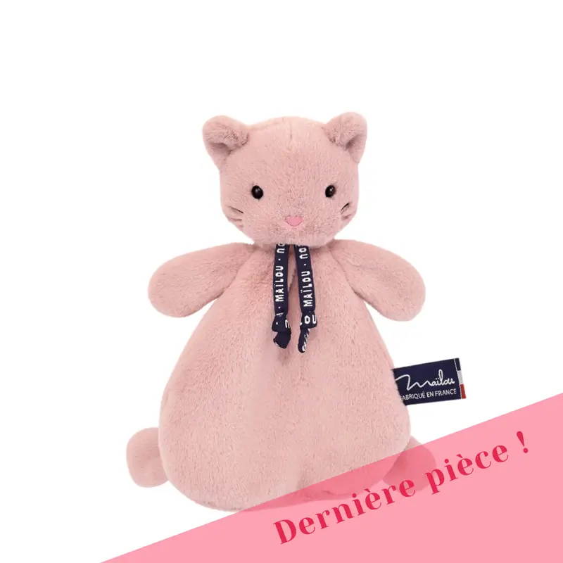 Doudou chat rose personnalisable