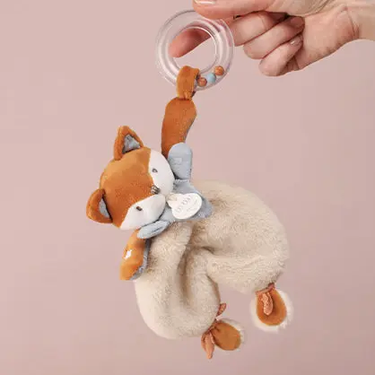 Doudou hochet bébé naissance – éveil sensoriel 18 cm Timo