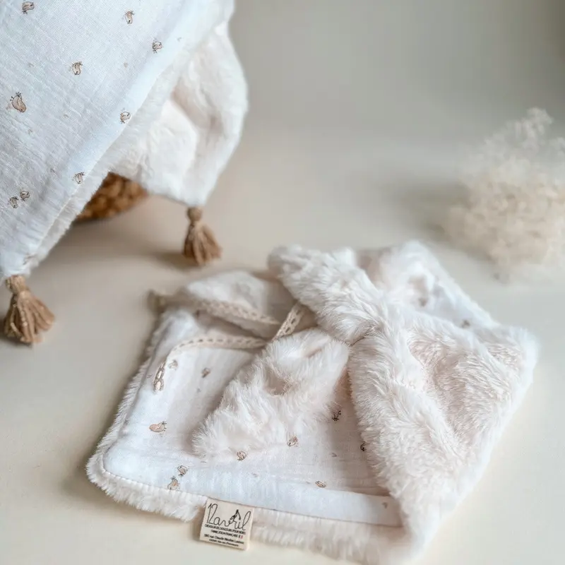Doudou Lange Fourrure - Motif Rossignol