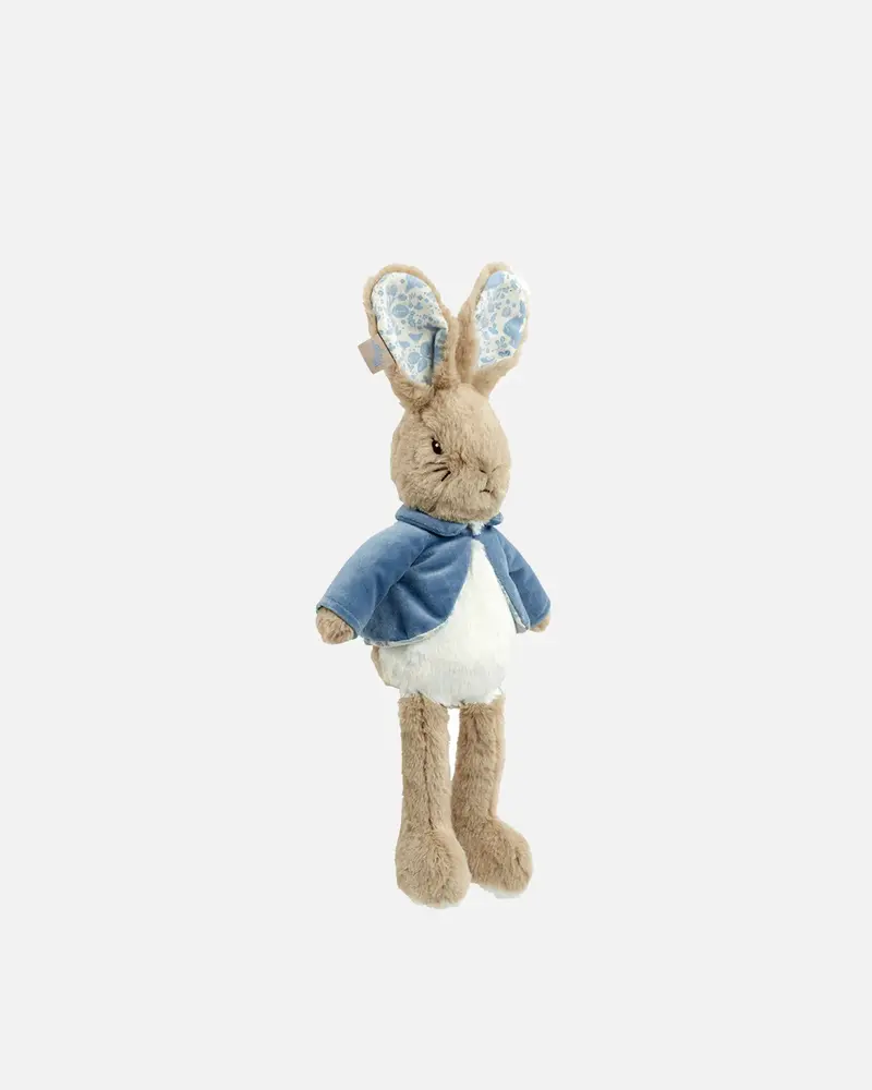 Doudou lapin beige et bleu
