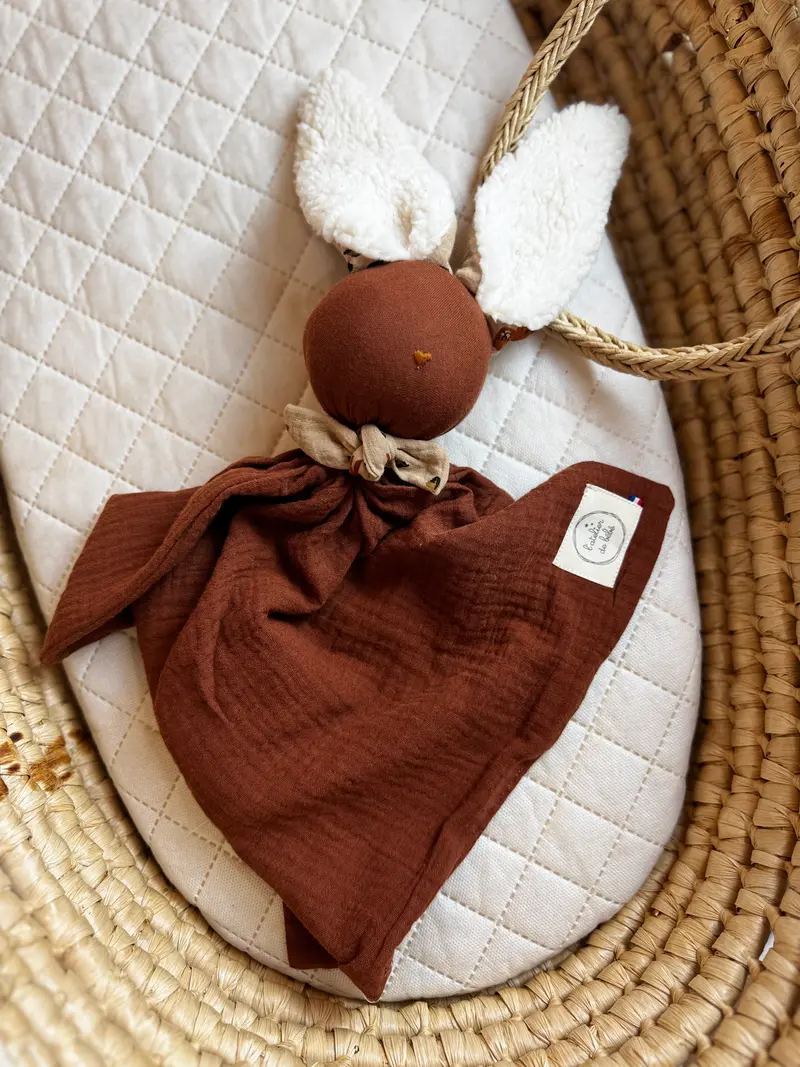 Doudou Lapin cacao -Personnalisable