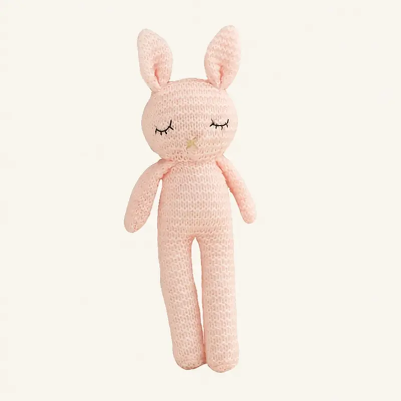Doudou Lapin Crochet Rose 24 cm