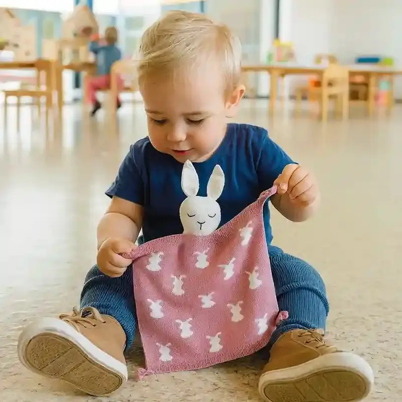 Doudou Lapin Tricot Bébé 30 cm | 5 Coloris 🐰