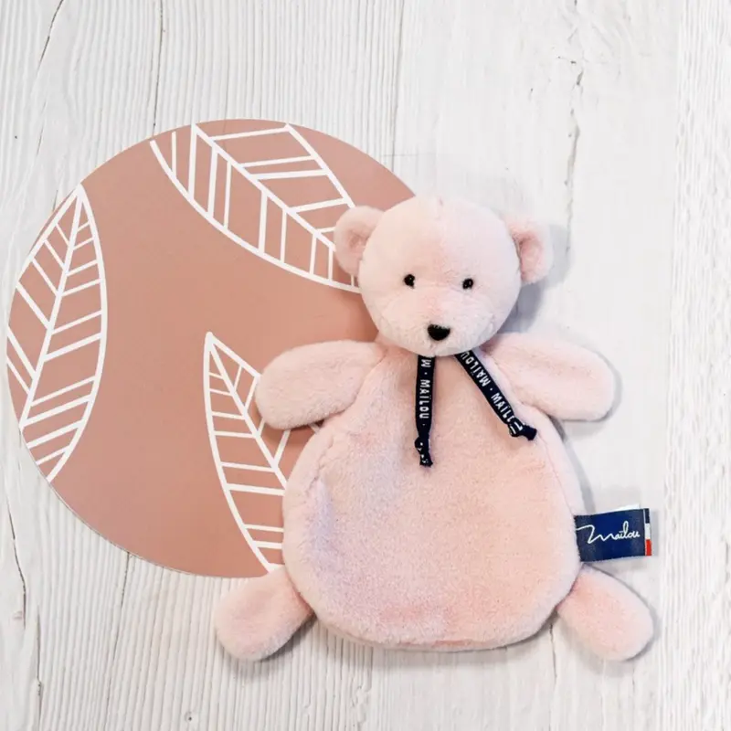 Doudou ours dorlotin rose poudre