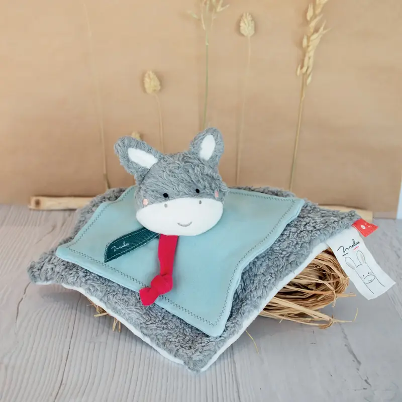 Doudou plat Ane en coton BIO