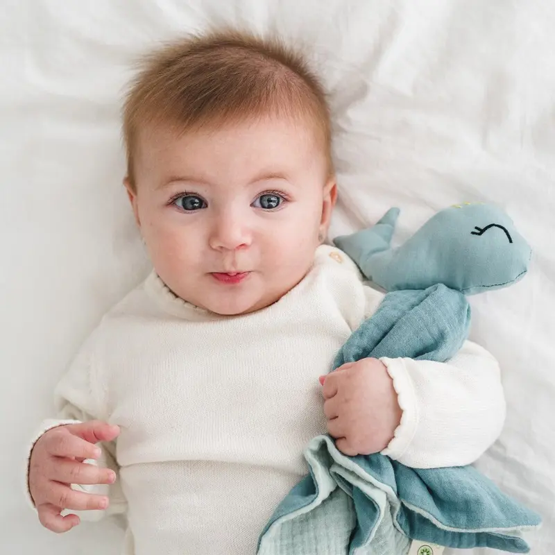 Doudou plat baleine en coton bio
