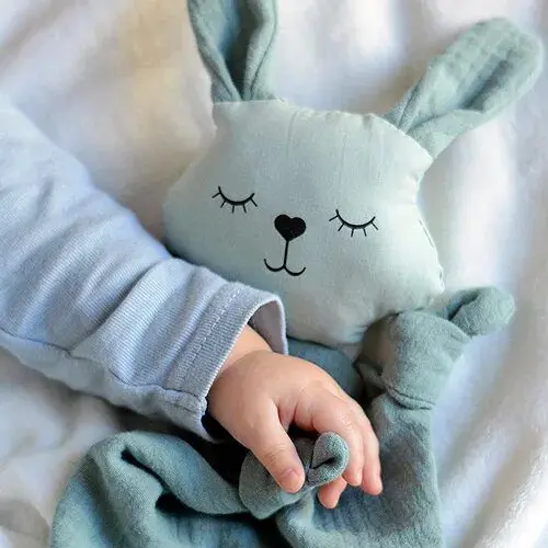 Doudou plat coton bio lapin