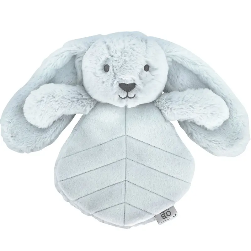 Doudou plat lapin 30 cm – Bleu ciel