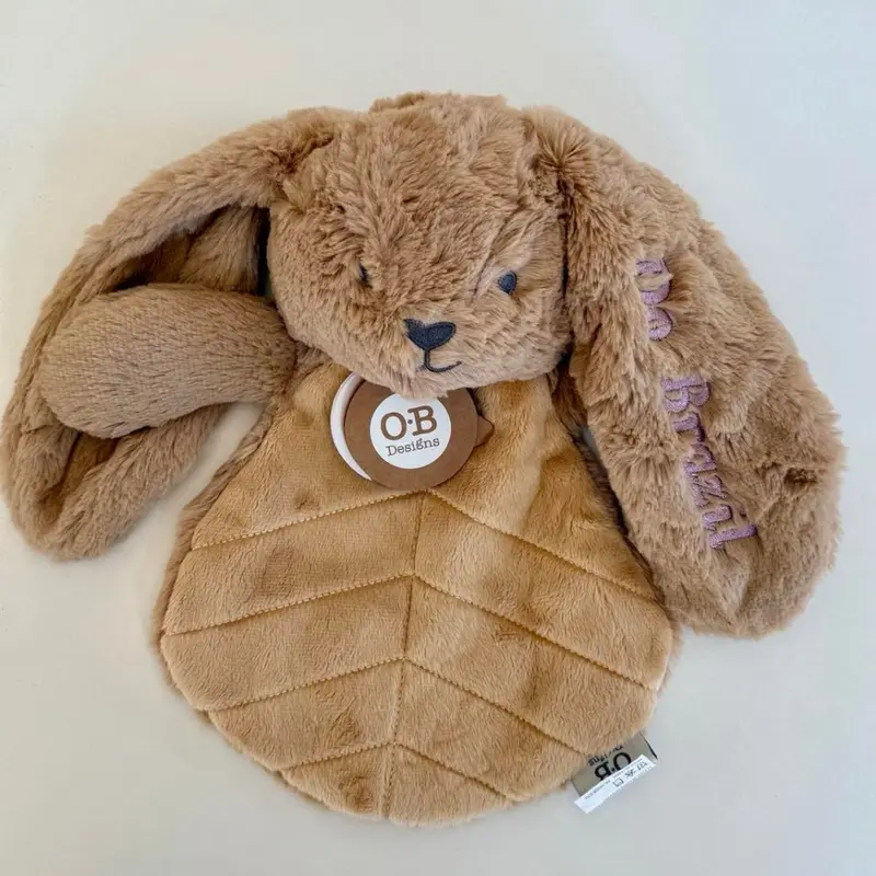 Doudou plat lapin 30 cm – Caramel