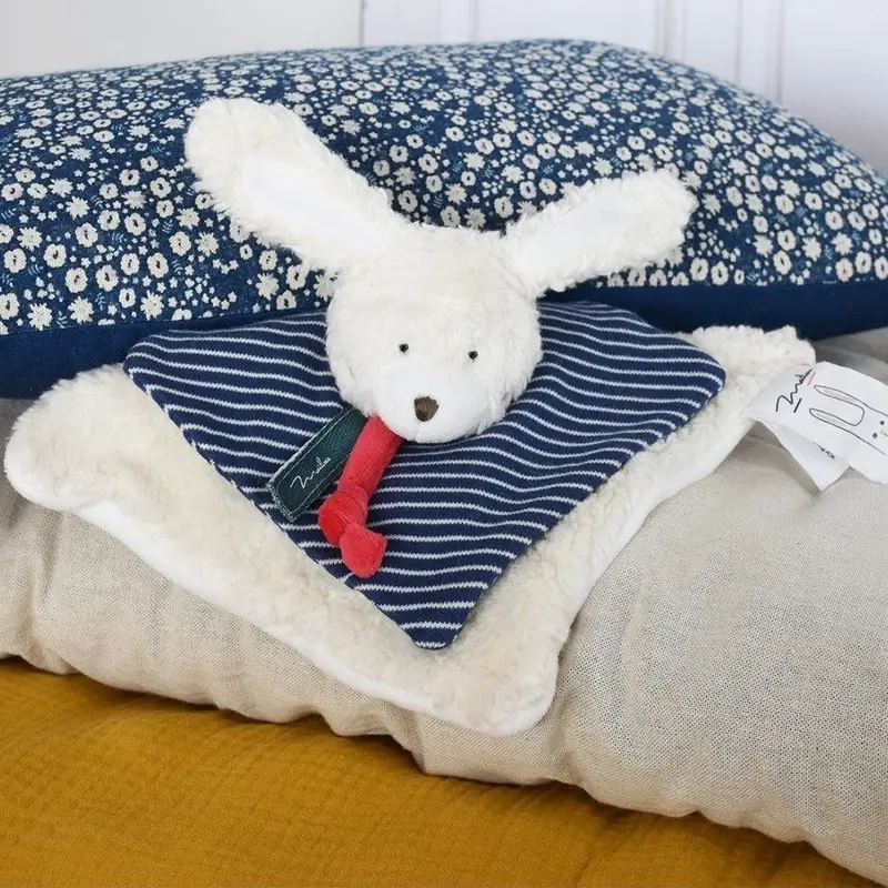 Doudou plat lapin en coton bio