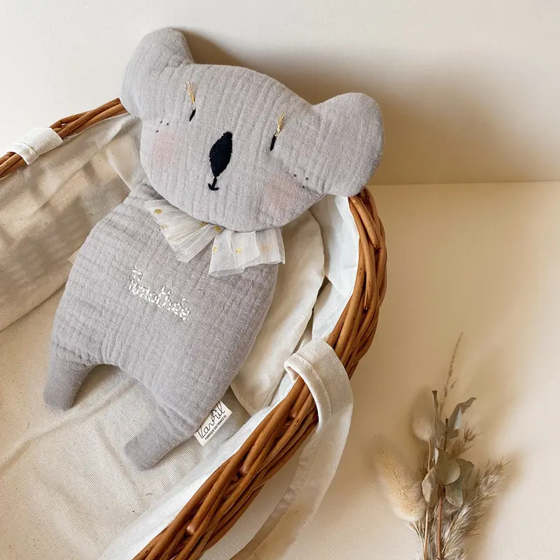 Doudou prénom personnalisé - Mr Koala (Gris Taupe)