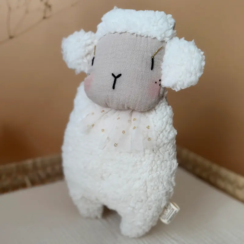 Doudou prénom personnalisé - Mr Mouton (Fausse fourrure extra douce)