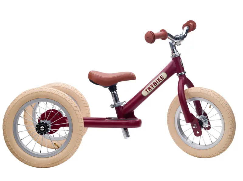 draisienne tricycle 2 en 1 vintage rouge 3 roues evolutive - TRYBIKE