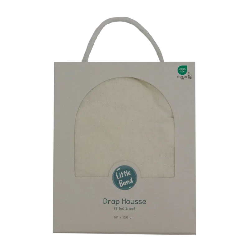Drap housse 60x120 cm Vanille - Drap housse bébé jersey 100% coton