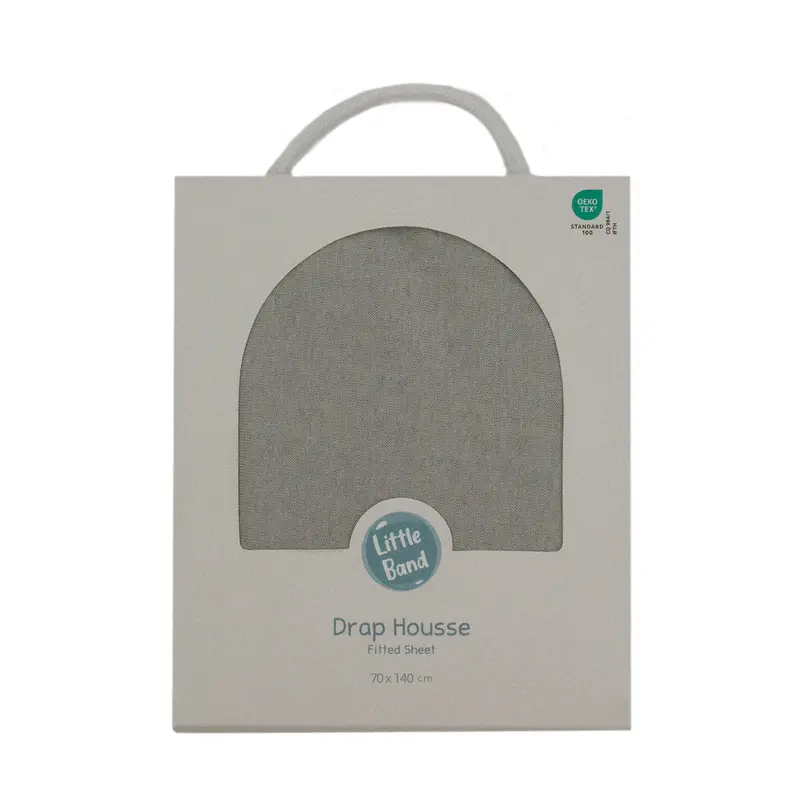 Drap-housse 70x140 cm Gris Perle - Drap housse bébé jersey 100% coton