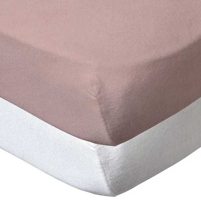 Drap housse 70x140 cm - Lot de 2 - Blanc / Rose - draps housse bébé en coton